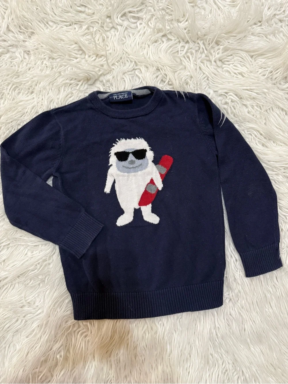 The Children's Place Boys' Navy Yeti Sweater